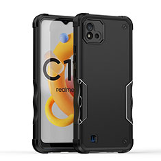 Funda Bumper Silicona y Plastico Mate Carcasa QW1 para Realme C20 Negro