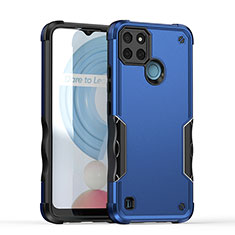 Funda Bumper Silicona y Plastico Mate Carcasa QW1 para Realme C21Y Azul