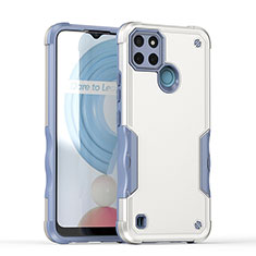 Funda Bumper Silicona y Plastico Mate Carcasa QW1 para Realme C21Y Blanco