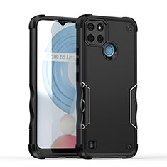 Funda Bumper Silicona y Plastico Mate Carcasa QW1 para Realme C21Y Negro