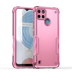 Funda Bumper Silicona y Plastico Mate Carcasa QW1 para Realme C25Y India Rosa