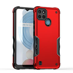 Funda Bumper Silicona y Plastico Mate Carcasa QW1 para Realme C25Y Rojo