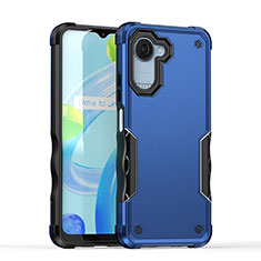 Funda Bumper Silicona y Plastico Mate Carcasa QW1 para Realme C30s Azul