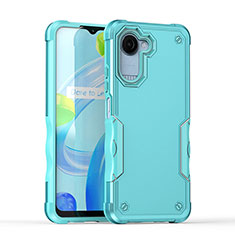 Funda Bumper Silicona y Plastico Mate Carcasa QW1 para Realme Narzo 50i Prime Azul Claro