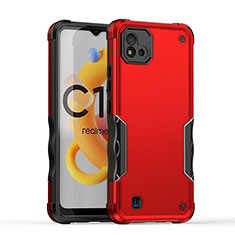 Funda Bumper Silicona y Plastico Mate Carcasa QW1 para Realme Narzo 50i Rojo