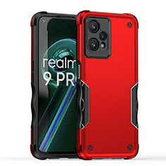 Funda Bumper Silicona y Plastico Mate Carcasa QW1 para Realme Q5 5G Rojo