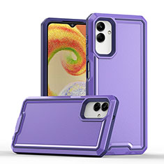 Funda Bumper Silicona y Plastico Mate Carcasa QW1 para Samsung Galaxy A04 4G Morado