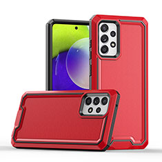 Funda Bumper Silicona y Plastico Mate Carcasa QW1 para Samsung Galaxy A72 5G Rojo