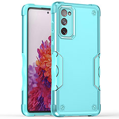 Funda Bumper Silicona y Plastico Mate Carcasa QW1 para Samsung Galaxy S20 Lite 5G Azul Claro