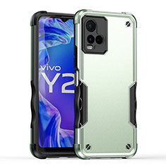 Funda Bumper Silicona y Plastico Mate Carcasa QW1 para Vivo Y21 Menta Verde