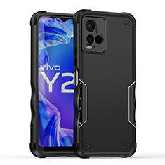 Funda Bumper Silicona y Plastico Mate Carcasa QW1 para Vivo Y21 Negro