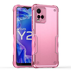 Funda Bumper Silicona y Plastico Mate Carcasa QW1 para Vivo Y21 Rosa