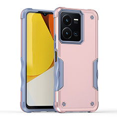 Funda Bumper Silicona y Plastico Mate Carcasa QW1 para Vivo Y35 4G Oro Rosa