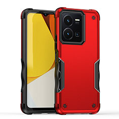 Funda Bumper Silicona y Plastico Mate Carcasa QW1 para Vivo Y35 4G Rojo