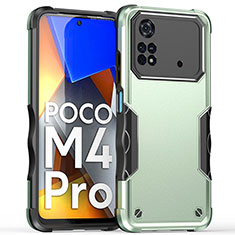 Funda Bumper Silicona y Plastico Mate Carcasa QW1 para Xiaomi Poco M4 Pro 4G Menta Verde