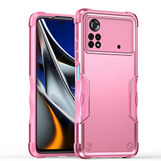 Funda Bumper Silicona y Plastico Mate Carcasa QW1 para Xiaomi Poco X4 Pro 5G Oro Rosa