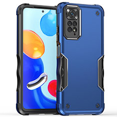 Funda Bumper Silicona y Plastico Mate Carcasa QW1 para Xiaomi Redmi Note 11 4G (2022) Azul