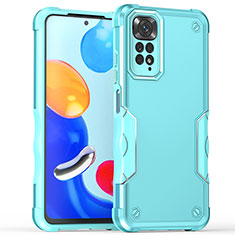 Funda Bumper Silicona y Plastico Mate Carcasa QW1 para Xiaomi Redmi Note 11S 4G Azul Claro