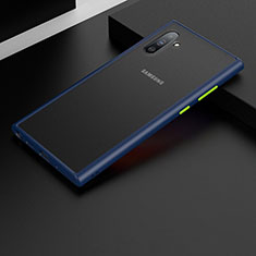 Funda Bumper Silicona y Plastico Mate Carcasa R01 para Samsung Galaxy Note 10 5G Azul