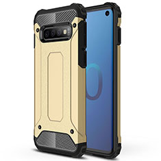 Funda Bumper Silicona y Plastico Mate Carcasa R01 para Samsung Galaxy S10 5G Oro