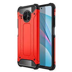 Funda Bumper Silicona y Plastico Mate Carcasa R01 para Xiaomi Mi 10i 5G Rojo