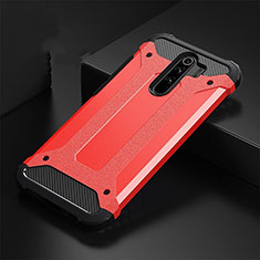 Funda Bumper Silicona y Plastico Mate Carcasa R01 para Xiaomi Redmi Note 8 Pro Rojo