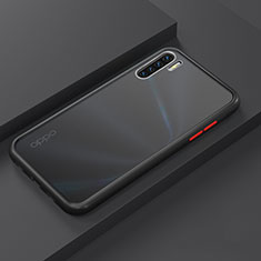 Funda Bumper Silicona y Plastico Mate Carcasa R03 para Oppo A91 Negro