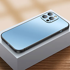 Funda Bumper Silicona y Plastico Mate Carcasa U01 para Apple iPhone 14 Pro Max Azul