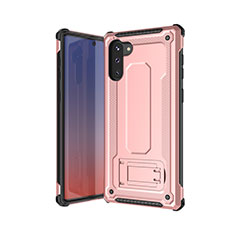 Funda Bumper Silicona y Plastico Mate Carcasa U01 para Samsung Galaxy Note 10 5G Oro Rosa