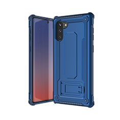 Funda Bumper Silicona y Plastico Mate Carcasa U01 para Samsung Galaxy Note 10 Azul