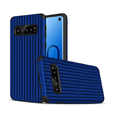 Funda Bumper Silicona y Plastico Mate Carcasa U01 para Samsung Galaxy S10 Azul