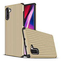 Funda Bumper Silicona y Plastico Mate Carcasa U02 para Samsung Galaxy Note 10 Oro