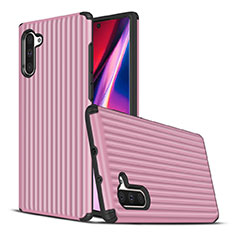 Funda Bumper Silicona y Plastico Mate Carcasa U02 para Samsung Galaxy Note 10 Rosa