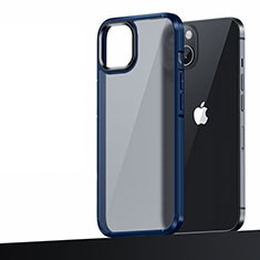 Funda Bumper Silicona y Plastico Mate Carcasa U04 para Apple iPhone 15 Azul