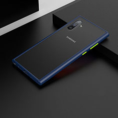 Funda Bumper Silicona y Plastico Mate Carcasa U04 para Samsung Galaxy Note 10 Azul