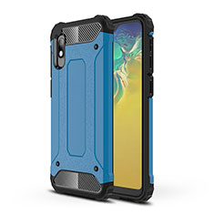 Funda Bumper Silicona y Plastico Mate Carcasa WL1 para Samsung Galaxy A10e Azul