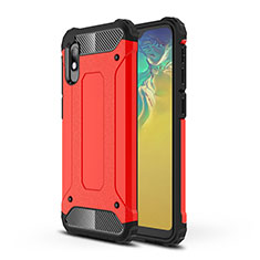 Funda Bumper Silicona y Plastico Mate Carcasa WL1 para Samsung Galaxy A10e Rojo