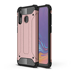 Funda Bumper Silicona y Plastico Mate Carcasa WL1 para Samsung Galaxy A20 Oro Rosa