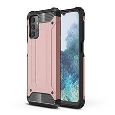 Funda Bumper Silicona y Plastico Mate Carcasa WL1 para Samsung Galaxy A32 4G Oro Rosa