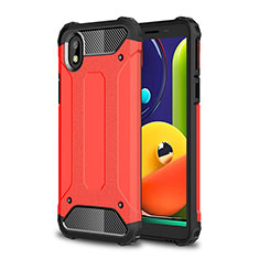 Funda Bumper Silicona y Plastico Mate Carcasa WL1 para Samsung Galaxy M01 Core Rojo