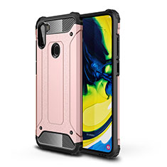 Funda Bumper Silicona y Plastico Mate Carcasa WL1 para Samsung Galaxy M11 Oro Rosa