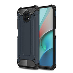 Funda Bumper Silicona y Plastico Mate Carcasa WL1 para Xiaomi Redmi Note 9 5G Azul Real