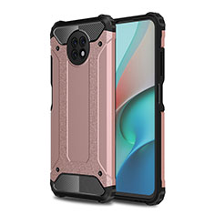 Funda Bumper Silicona y Plastico Mate Carcasa WL1 para Xiaomi Redmi Note 9 5G Oro Rosa