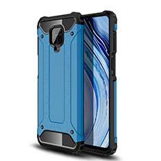 Funda Bumper Silicona y Plastico Mate Carcasa WL1 para Xiaomi Redmi Note 9 Pro Max Azul
