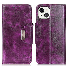 Funda de Cuero Cartera con Soporte Carcasa A01 para Apple iPhone 13 Morado