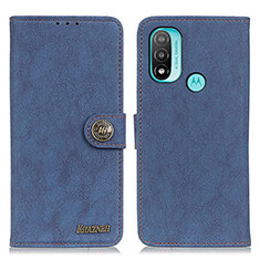 Funda de Cuero Cartera con Soporte Carcasa A01D para Motorola Moto E20 Azul