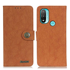 Funda de Cuero Cartera con Soporte Carcasa A01D para Motorola Moto E30 Marron