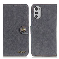 Funda de Cuero Cartera con Soporte Carcasa A01D para Motorola Moto E32 Negro