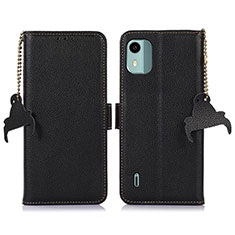 Funda de Cuero Cartera con Soporte Carcasa A01D para Nokia C12 Negro