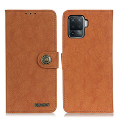 Funda de Cuero Cartera con Soporte Carcasa A01D para Oppo A94 4G Marron